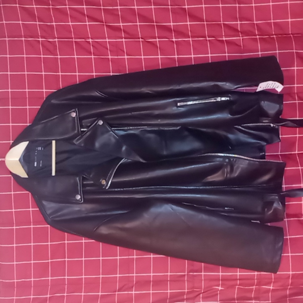 ASOS Faux Leather Motorcycle Jacket Size 14W Tall